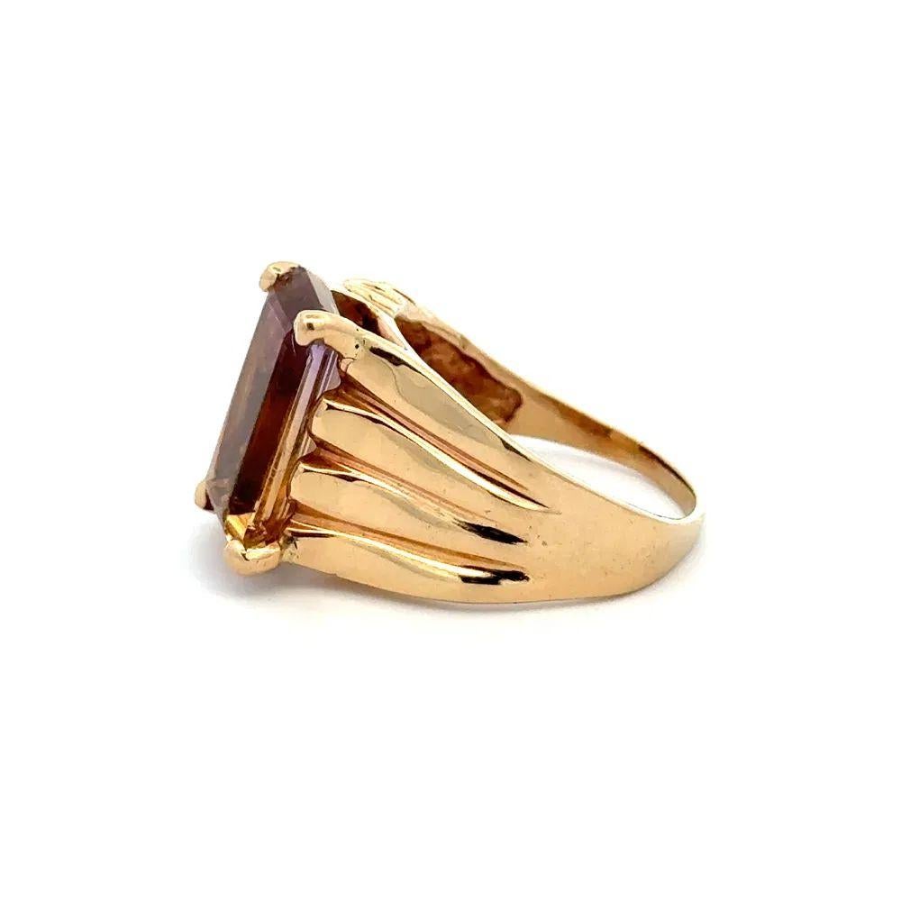 Women's 7 Carat Emerald Cut Ametrine Gold Cocktail Ring For Sale