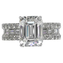 7 Carat Emerald Cut Diamond Engagement Ring GIA Certified H VVS1