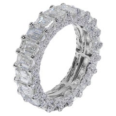 Bracelet d'éternité en diamants taille émeraude de 7 carats certifié F.A