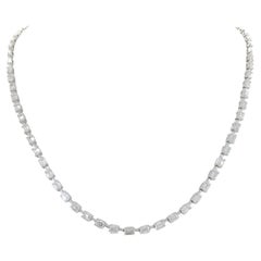 7 Carat Emerald Cut Diamond Necklace