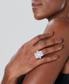 7 Carat Emerald-cut Statement / J color VS 14K White Gold Radiant Elegance
