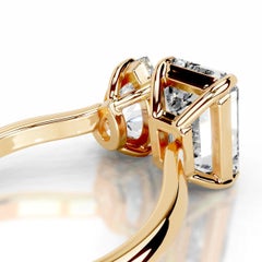 7 Carat Emerald-cut Toi Et Moi Diamond Ring SI 14K White Gold