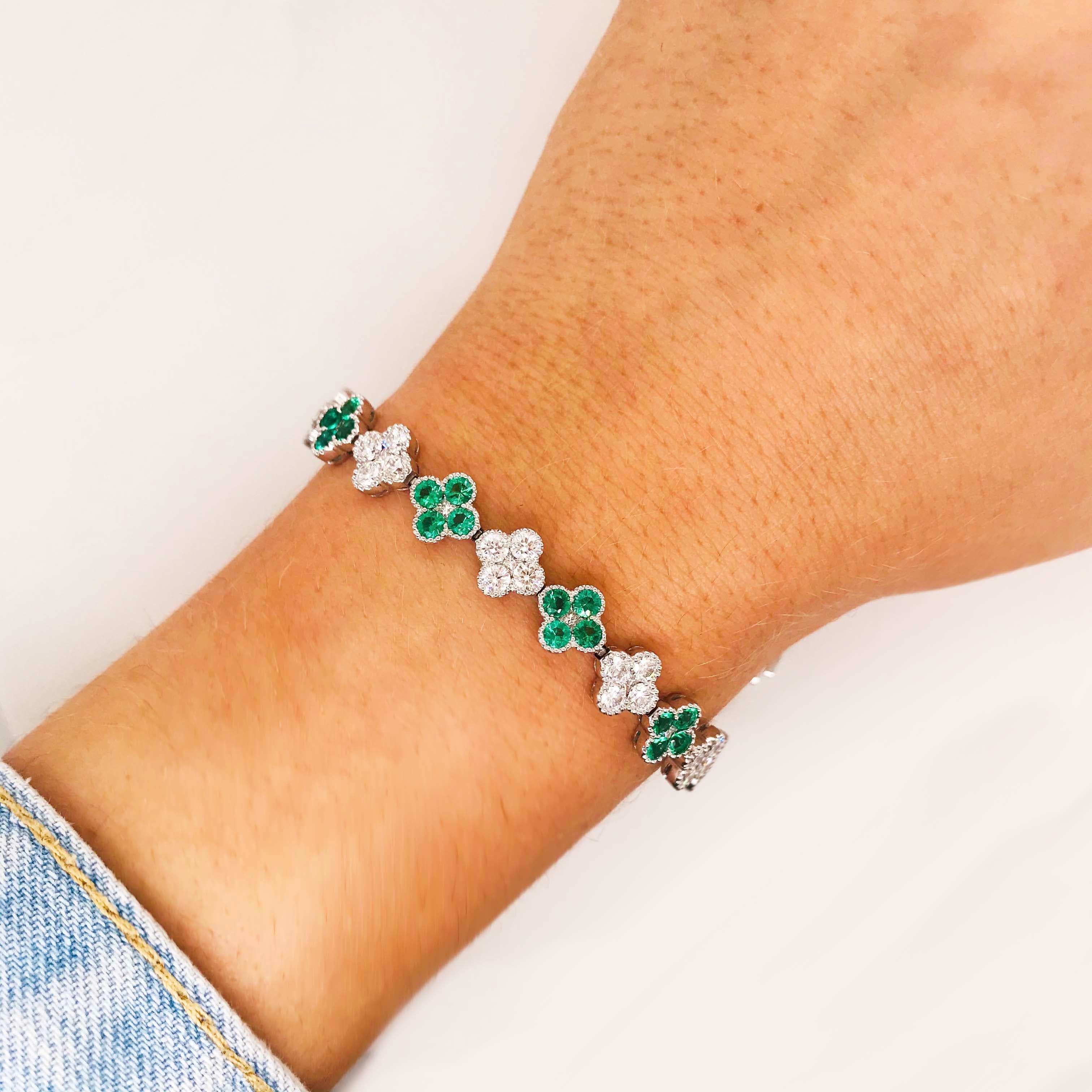 This is a stunning bracelet made for the one who brings light and luck into your life! Emerald is the birthstone of May making this the perfect gift for any May birthday or May anniversary! 
Bracelet:
Bracelet Type: Tennis Bracelet
Metal Quality:
