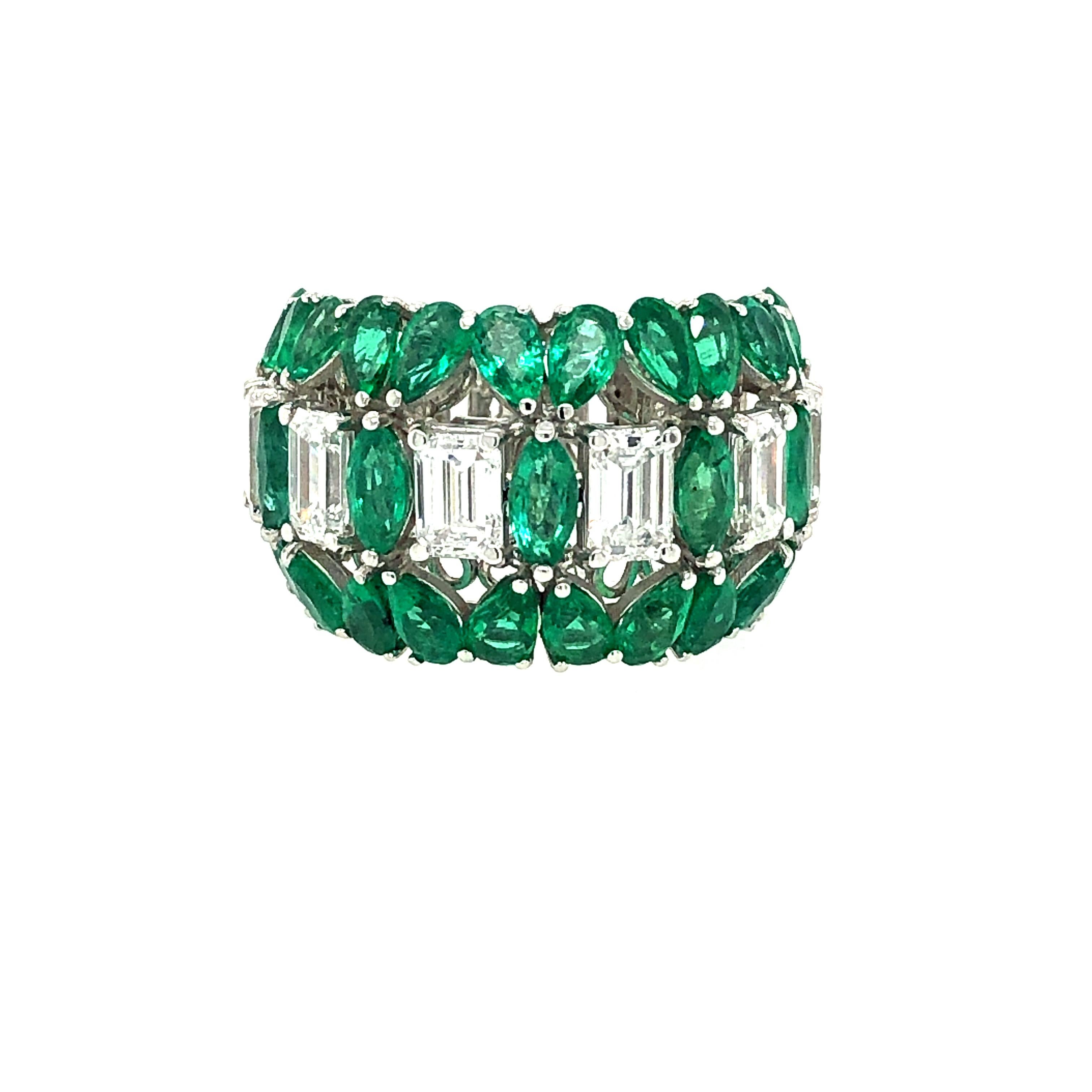 7 Carat Emerald and Diamond Ring 18 Karat Gold For Sale at 1stDibs | 7 ...