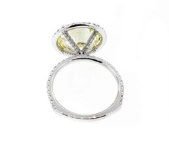 7 Carat Fancy Yellow Round Diamond Engagement Ring in Platinum