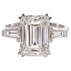 7 Carat GIA Certified Emerald Cut Diamond Ring Investment Grade