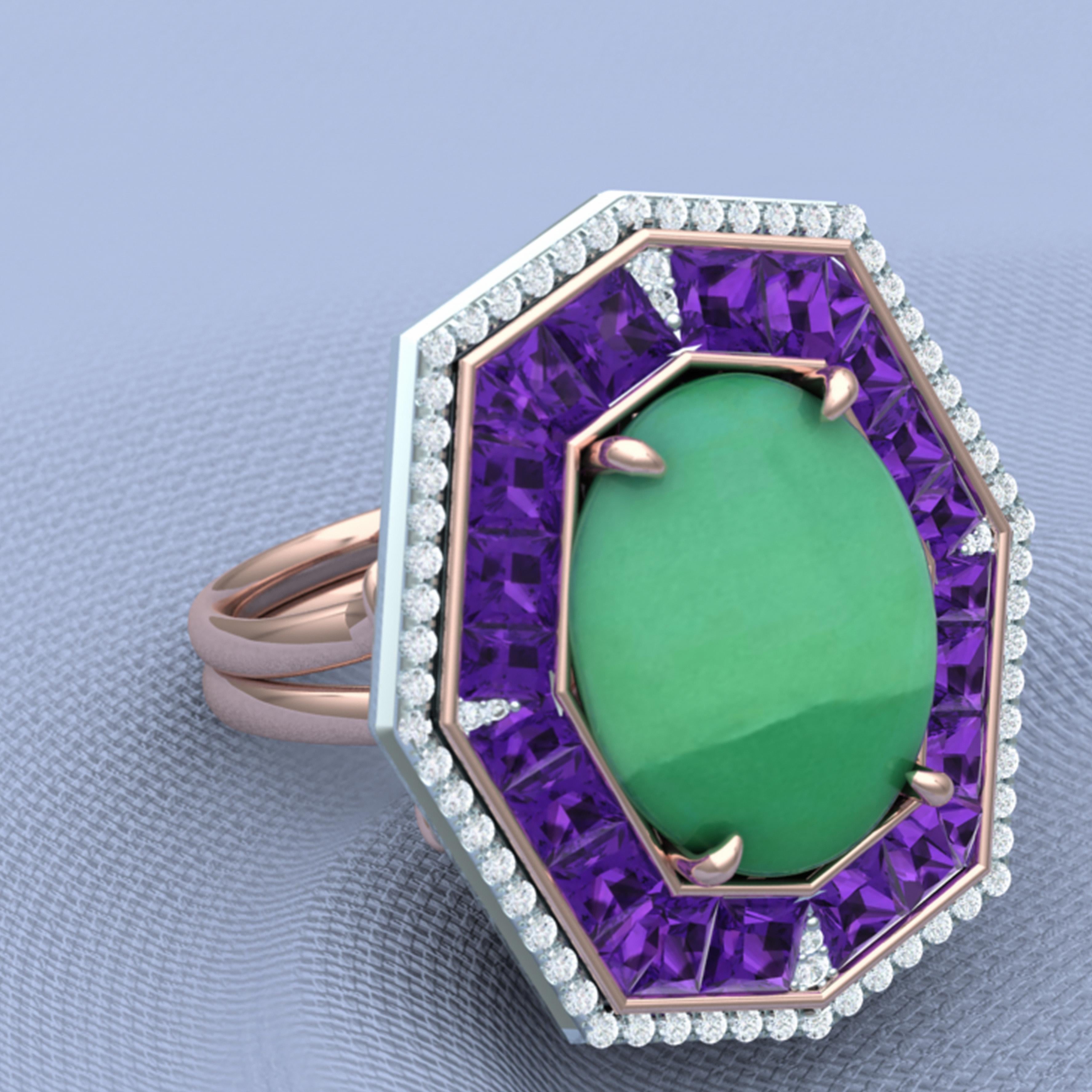7 Carat GIA Certified Jadeite Purple Sapphire and Diamond Ring In Excellent Condition For Sale In Aliso Viejo, CA