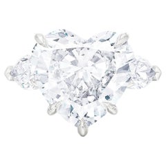 7 Carat Heart Shape Statement Brilliant White / D color FL/IF 14K Diamond Ring