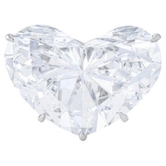 Anello di diamanti in oro bianco VS 14K a forma di cuore con dichiarazione di Brilliante da 7 Carati
