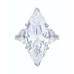 7 Carat Marquise Statement Brilliant White / J color VS 14K White Gold
