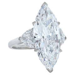 7 Carat Marquise Statement Brilliant White / J color VS 14K White Gold