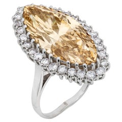 7 Carat Marquise Statement Fancy Yellow 14K Gold A Crown-Worthy Fancy Rarity