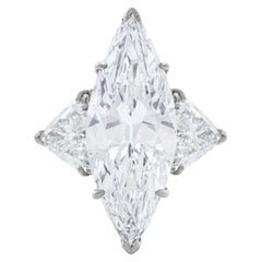 7 Carat Marquise Statement Type IIa Brilliant White / D color FL/IF 14K Gold