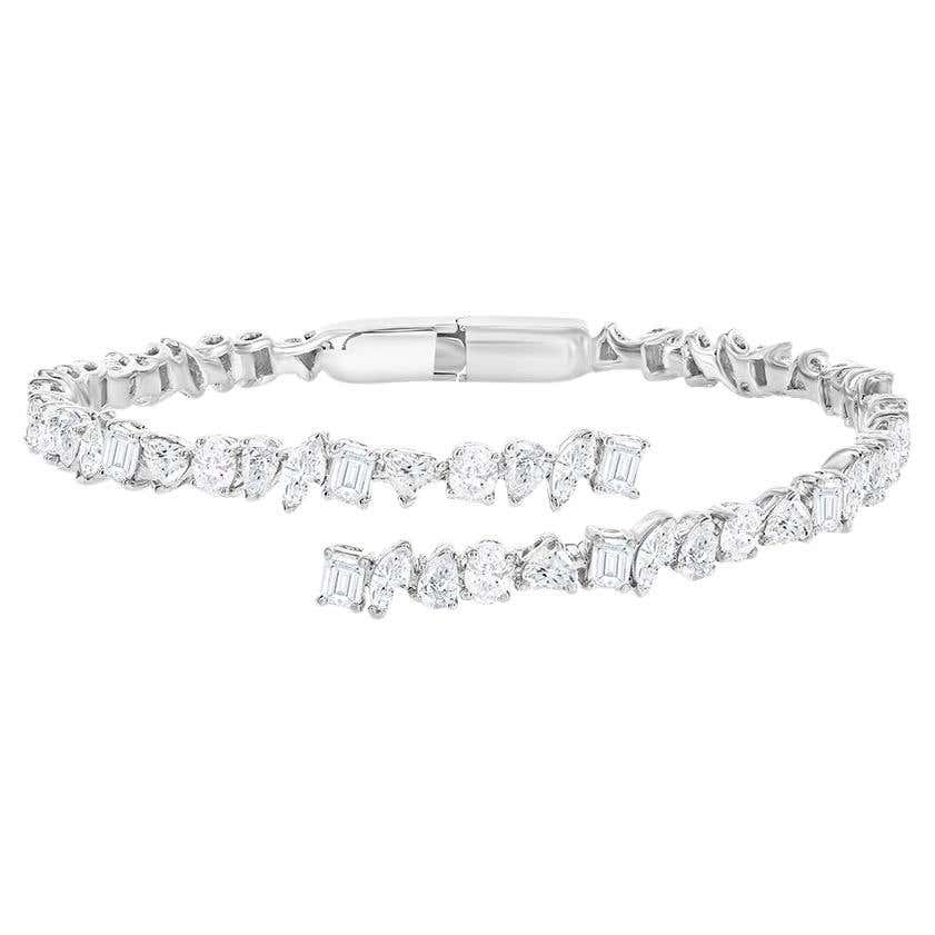 7 Carat Multishape Diamond Bangle For Sale at 1stDibs