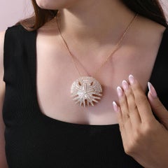 7 Carat SI/H Natural Baguette Diamond Designer Pendant 18K Rose Gold Jewelry