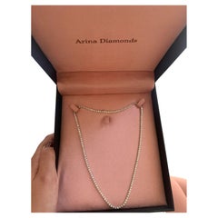 7 Carat Natural Diamonds Tennis Necklace in 14k Gold