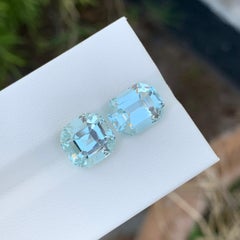 7 Carat Natural Loose Aquamarine Duo Cushion Shape Gem For Jewellery Making