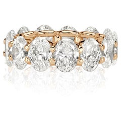 7 Carat Oval Band Brilliant White 18K Rose Gold Refined Grandeur High Jewellery