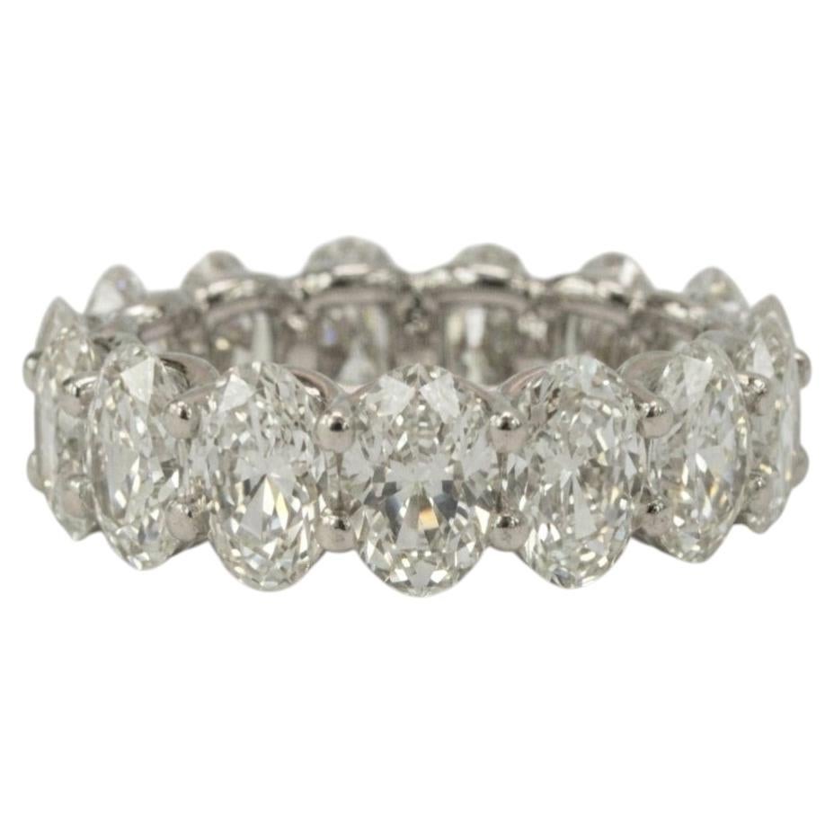 7 Carat Oval Brilliant Cut Diamond Eternity Band in 18k White Gold