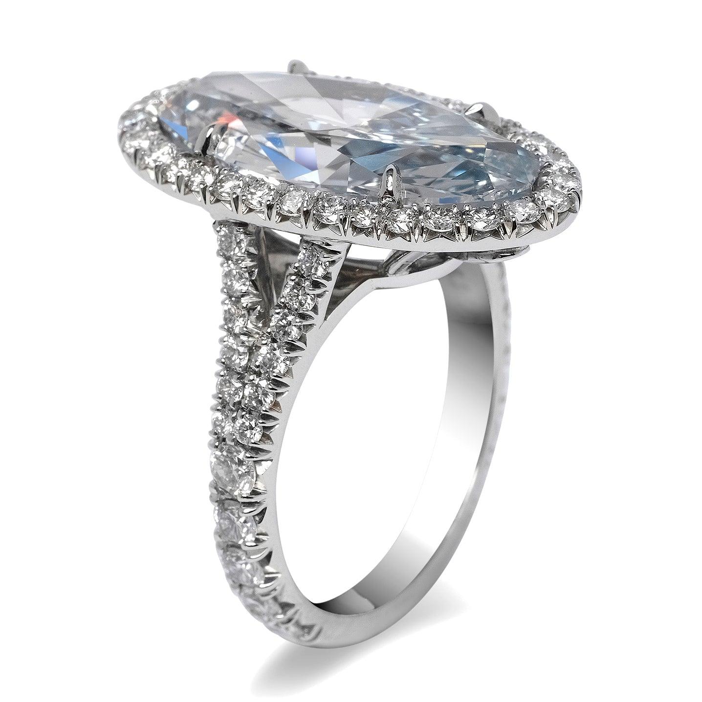 7 Karat Ovalschliff Diamant-Verlobungsring GIA zertifiziert FGB VS1 im Zustand „Neu“ im Angebot in New York, NY