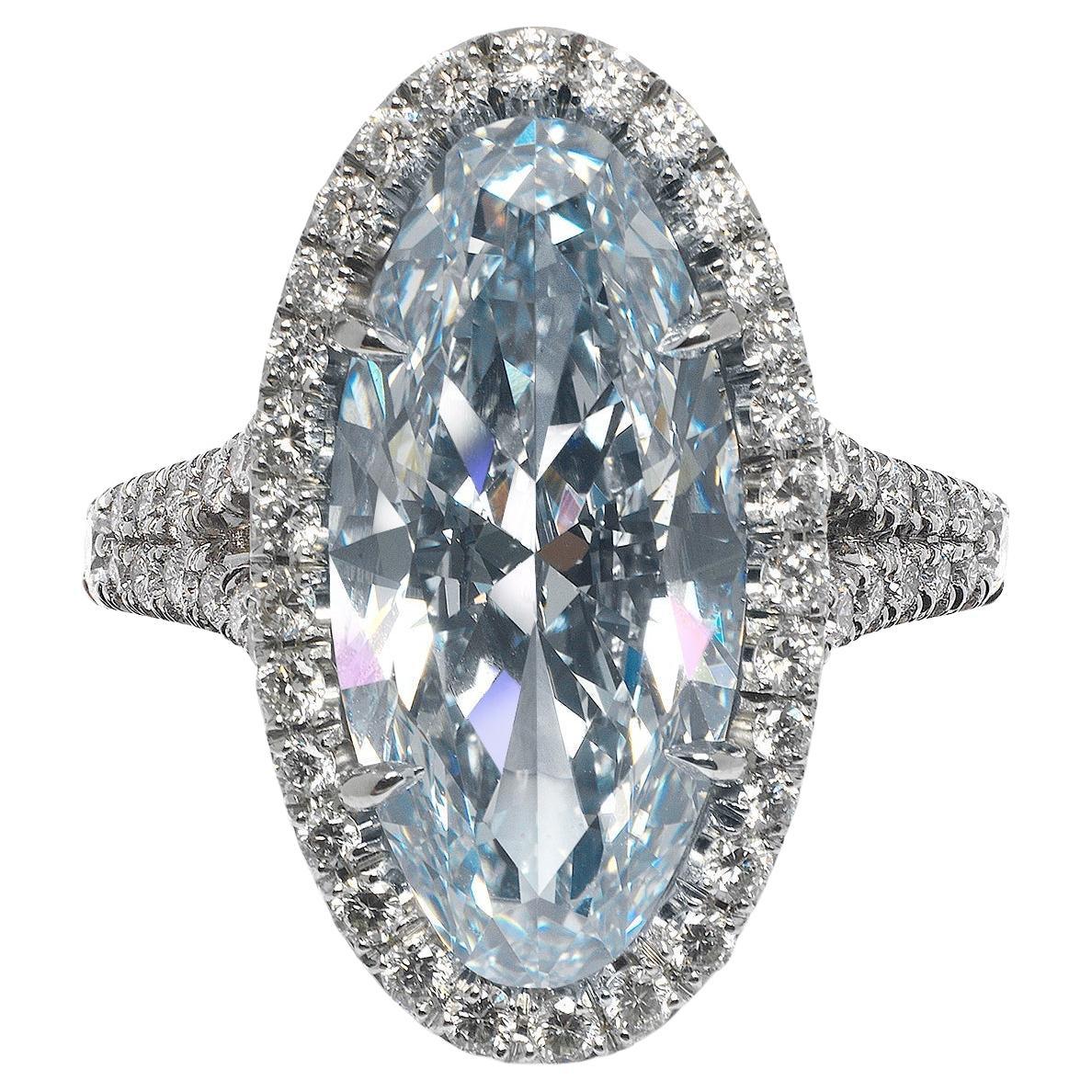 7 Karat Ovalschliff Diamant-Verlobungsring GIA zertifiziert FGB VS1 im Angebot