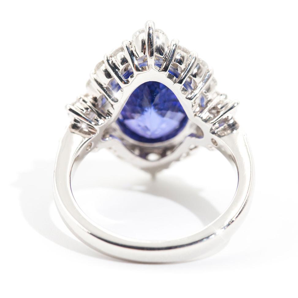 7 Carat Oval Flawless Tanzanite and 1.80 Carat Diamond Platinum Cocktail Ring 1
