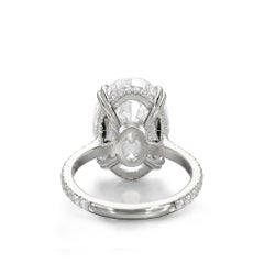 7 Carat Oval Statement Brilliant White VS 14K White Gold Timeless Brilliance