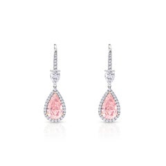 7 Carat Pear Shape Diamond Dangle Earrings GIA Certified FIP VS1-VS2