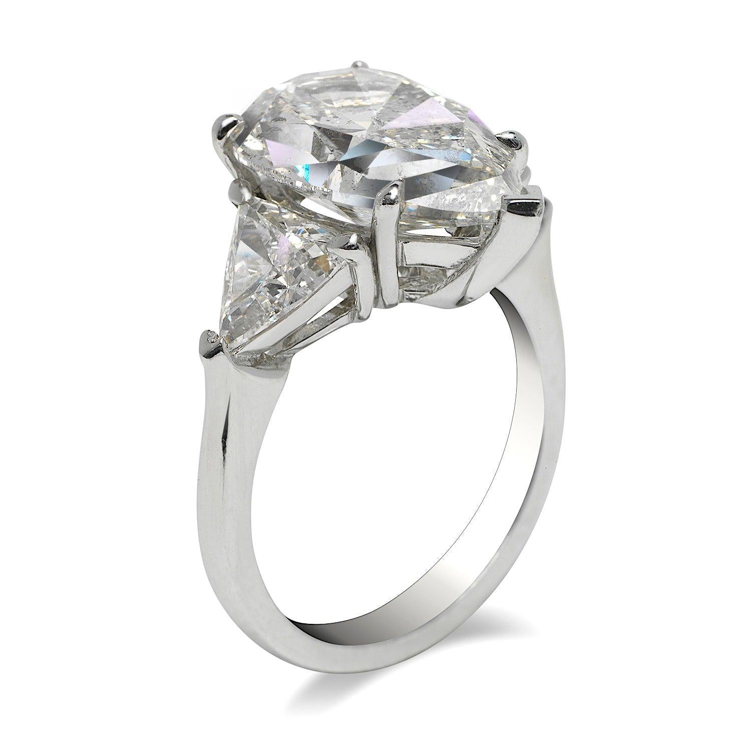 Taille poire Bague de fiançailles avec diamant en forme de poire de 7 carats certifié F SI1 en vente