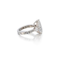 7 Carat Pear Statement Brilliant White / F color VVS 14K White Gold Diamond Ring