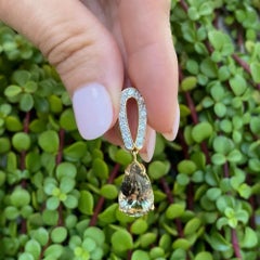 7 Carat Pear Zultanite and Diamond Gold Vintage Pendant Necklace