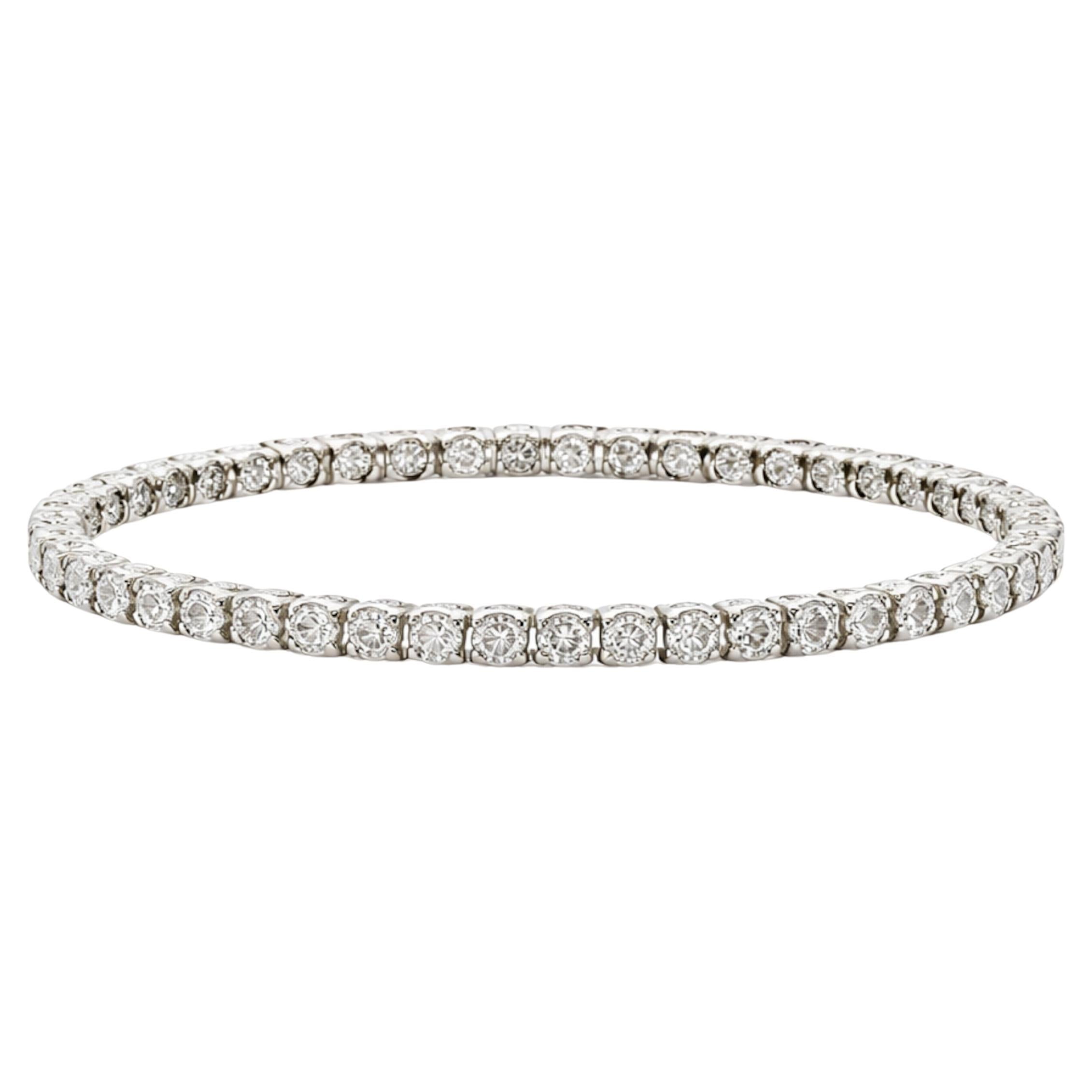 7 Karat Platin-Diamant-Armband im Angebot