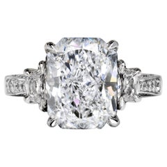 7 Carat Radiant Cut Diamond Engagement Ring GIA Certified F VVS1
