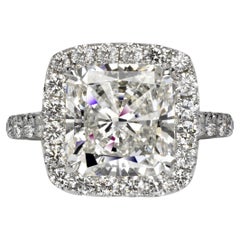 Bague de fiançailles diamant taille radiant de 7 carats certifiée GIA I VVS1