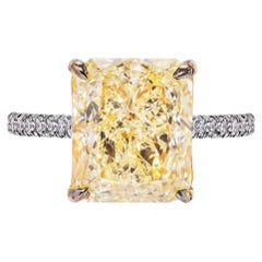 7 Carat Radiant Cut Diamond Engagement Ring GIA Certified W-X VS1
