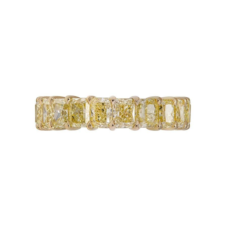 Women's 7 Carat Radiant Cut Diamond Eternity Band GIA Certified  For Sale