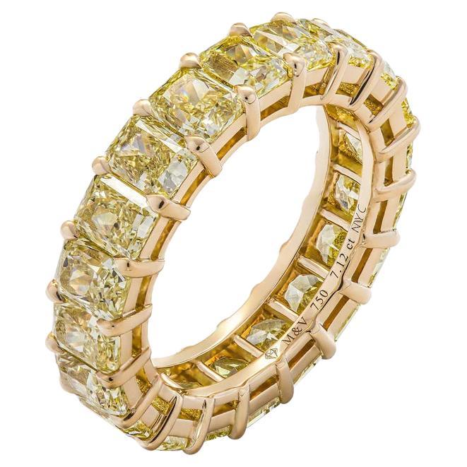 7 Carat Radiant Cut Diamond Eternity Band GIA Certified  For Sale