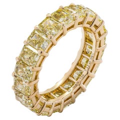 Bracelet d'éternité en diamant radiant de 7 carats certifié GIA 