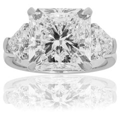 7 Carat Radiant Diamond Ring Brilliant White 18K Gold Refined Grandeur