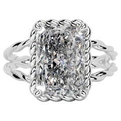 7 Carat Radiant Statement Brilliant White VS 14K  Refined Grandeur Diamond Ring