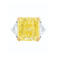 7 Carat Radiant Statement Fancy Yellow 14K White Gold Sunlit Royal Radiance