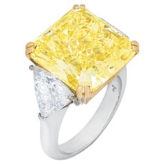 7 Carat Radiant Statement Fancy Yellow 14K White Gold Sunlit Royal Radiance
