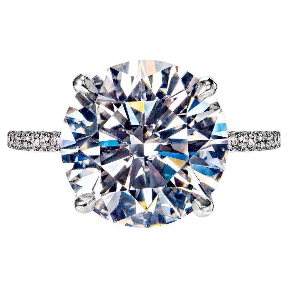 7 Carat Round Brilliant Diamond Engagement Ring GIA Certified I SI2