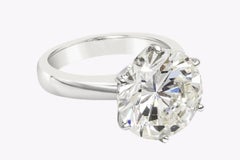 7 Carat Round Brilliant Diamond Ring Brilliant White 14K White Gold