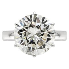 7 Carat Round Brilliant Diamond Ring Brilliant White 14K White Gold