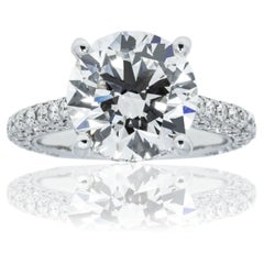 7 Carat Round Brilliant Diamond Ring Brilliant White 18K White Gold