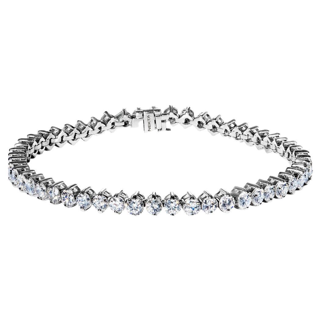 3 Carat Round Brilliant Diamond Tennis Bracelet Certified For Sale at