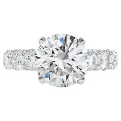 7 Carat Round Brilliant Statement Brilliant White / D color VVS 14K White Gold