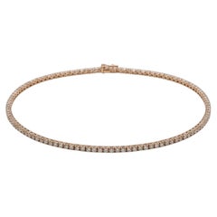 7 Carat Round Diamond 14k Yellow Gold Tennis Choker Necklace