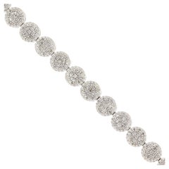 Bracelet de 14 carats pavé de diamants ronds de 7 carats de 8 pouces